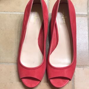 Cole Haan peep toe wedge with Nike air support